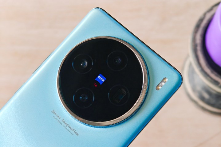 Vivo X100 Glacier Blue phone with Zeiss Cameras.