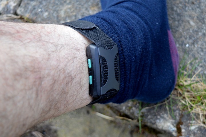 The Apollo Neuro being worn on an ankle.