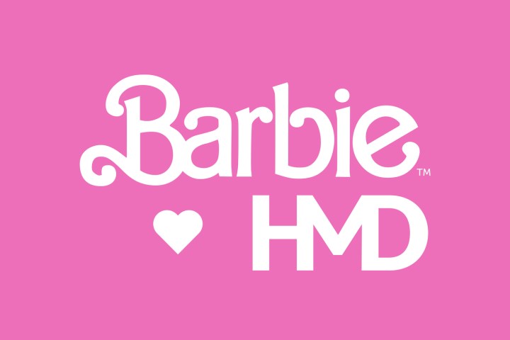 A promotional image for HMD Global and Mattel's brand partnership.