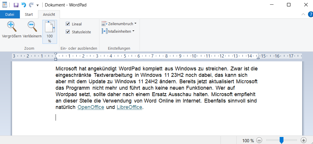 WordPad in Windows
