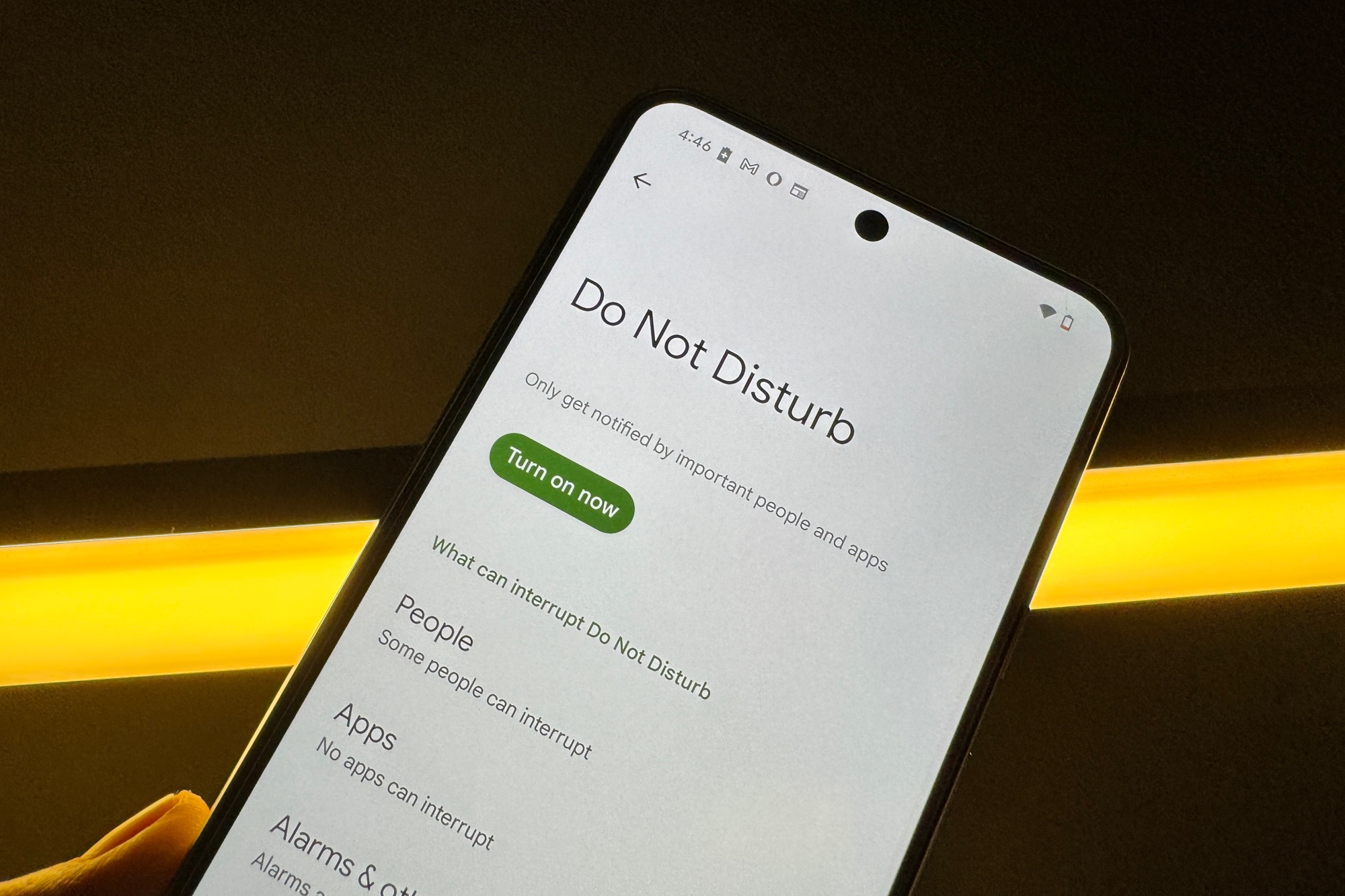 Do Not Disturb mode on Android.