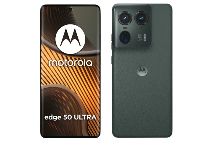 Front and back renders of the Motorola Edge 50 Ultra smartphone.