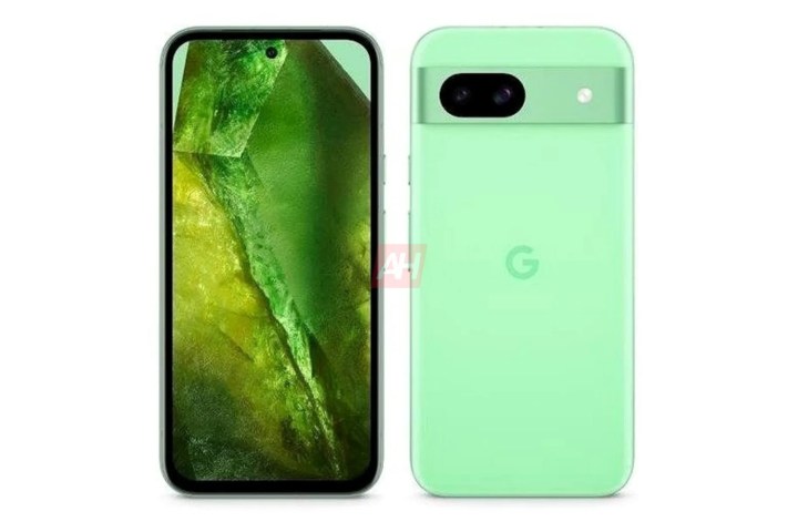 A render of the Google Pixel 8a in its Mint color.