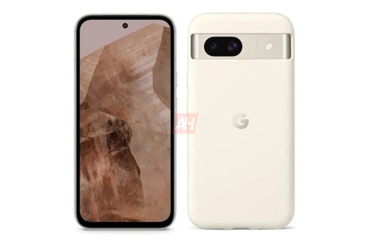 A render of the Google Pixel 8a in its Porcelain color.