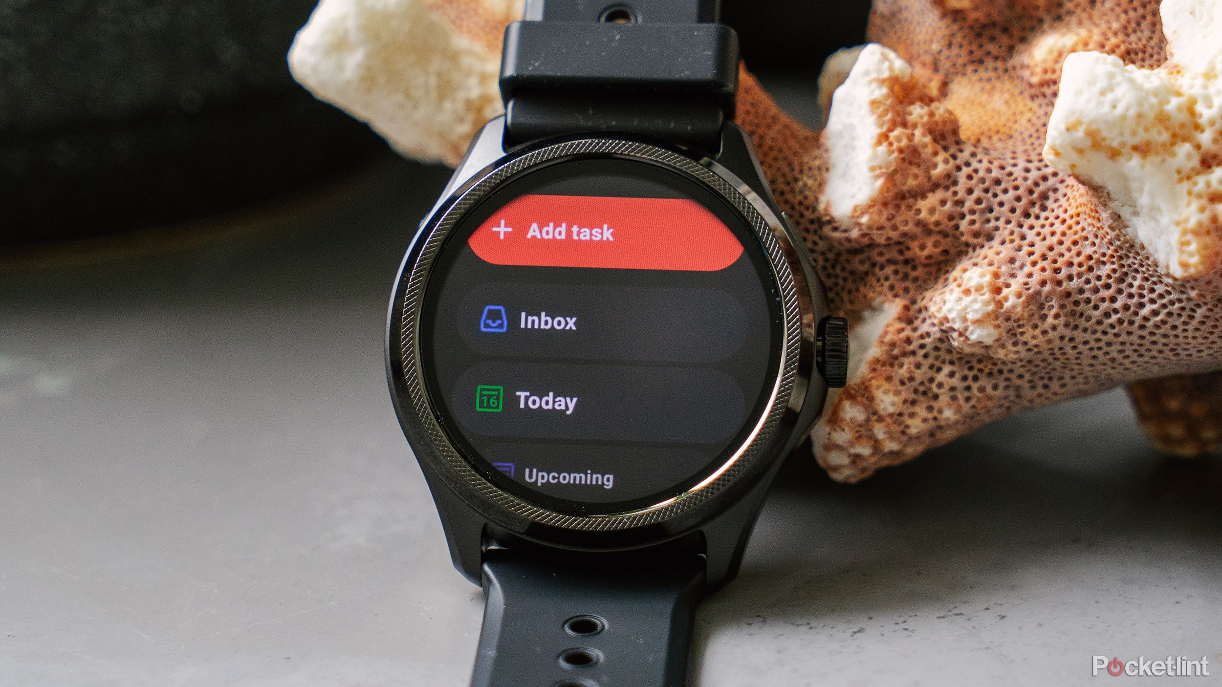 The Todoist app is displayed on the TicWatch Pro 5.