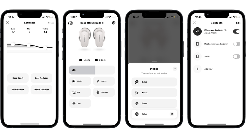 Bose QC Earbuds 2 companion app screenshots